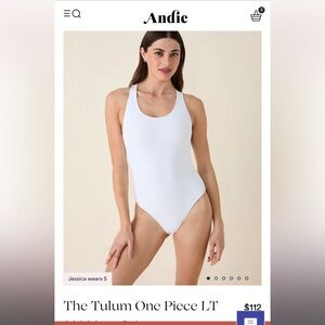 Andie Tulum white ribbed Medium Tall/long torso